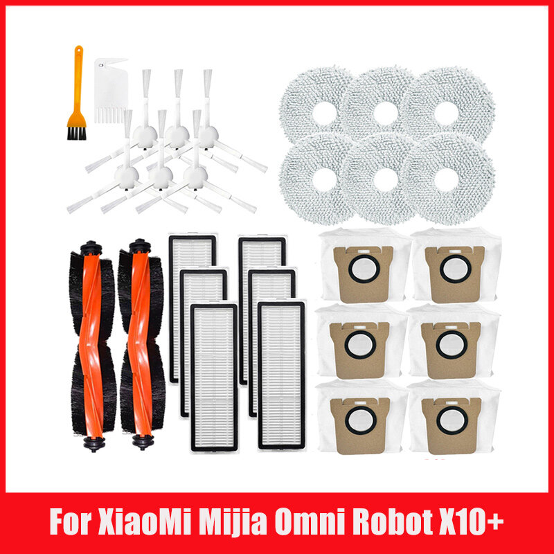 Запчасти для пылесоса XiaoMi Mijia Omni Robot X10 + Dreame S10 Pro/L10s, фильтр НЕРА, Швабра, основная боковая щетка, аксессуары