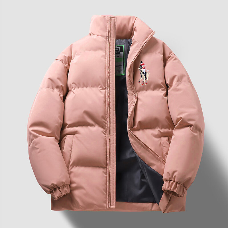 Новинка Зима 2023, утепленная куртка, Мужская модная куртка Паркер с воротником-стойкой, мужское хлопковое пальто на молнии, мужской пуховик из хлопка