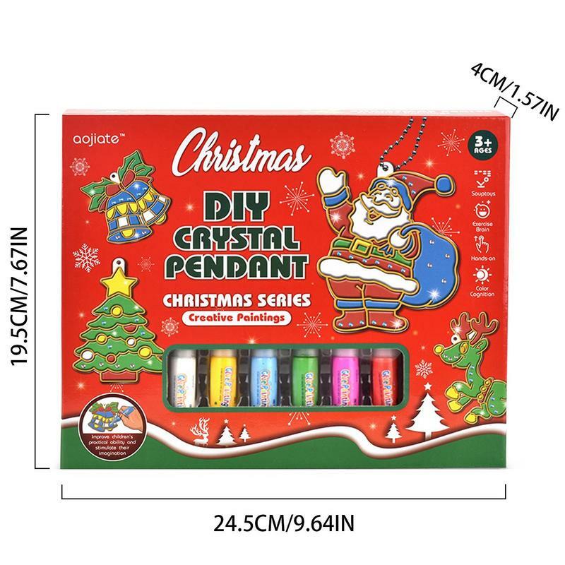Children's Painting Set For Christmas Child Friendly Bake-Free Christmas Paint Your Own Sets DIY Crystal Pendant Kit To Relieve