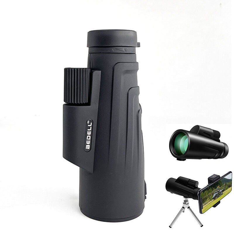 12X50 High Power Monocular Portable Telescope IPX7 Waterproof for Camping Travel Scenery with Holder & Tripod