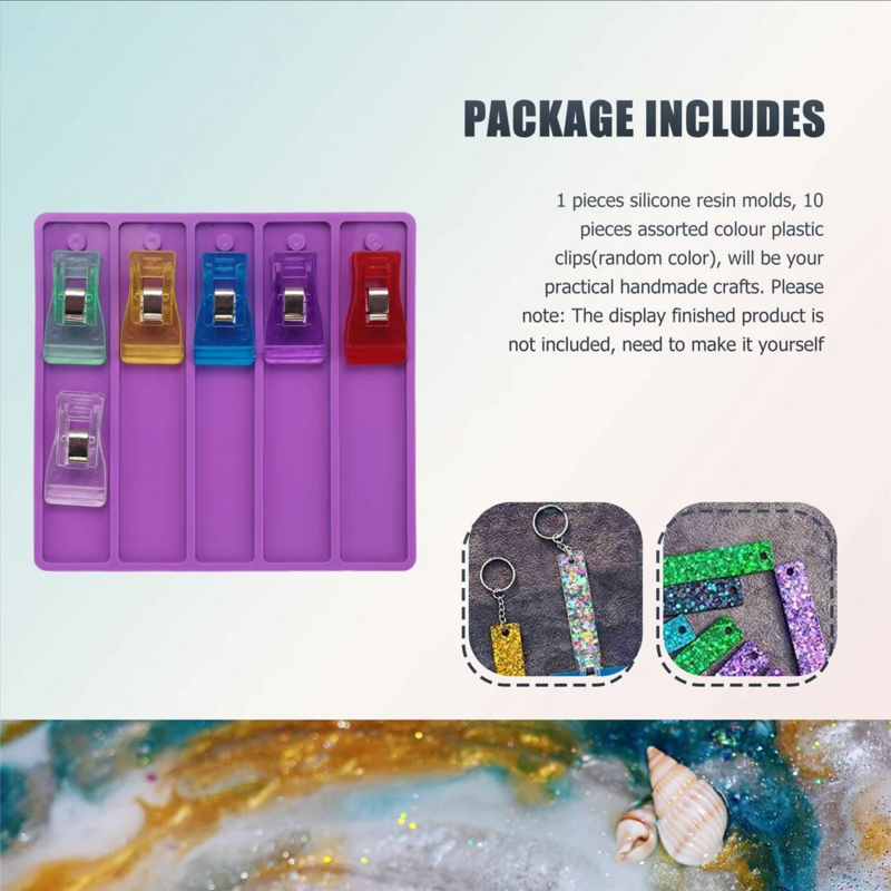 Credit Card Puller Silicone Resin Mold, 10 Assorted Color Acrylic Debit Bank Card Grabber, Card Grabber for Long Nails