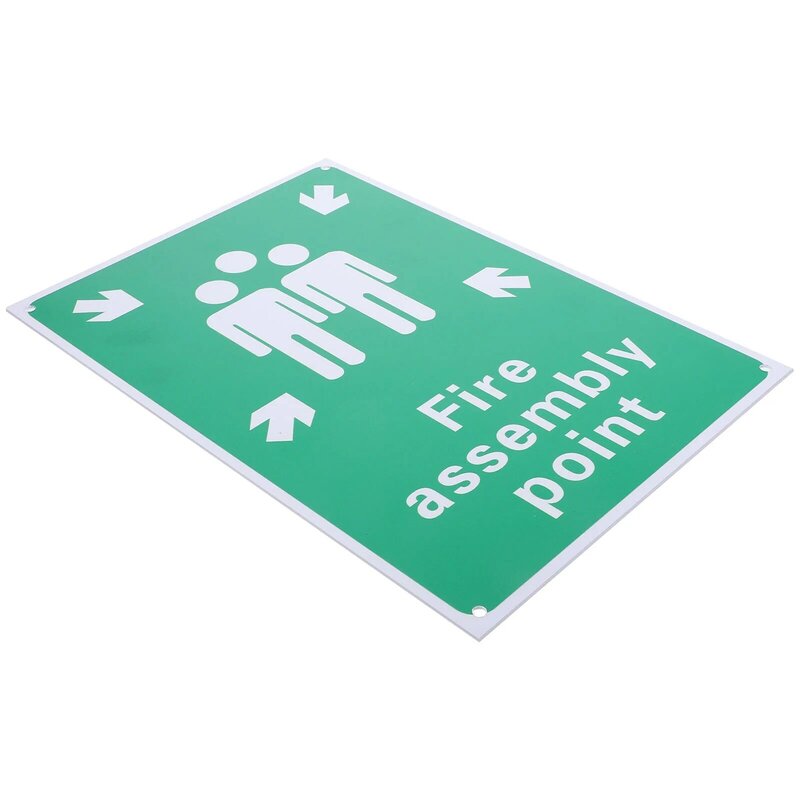 Fire Rally Point Sign Fire Assembly Point Wall Sign Emergency Assembly Safety Warning The for Park Metal Aluminum Plate Outdoor