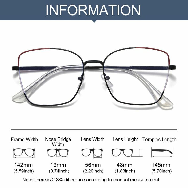 Óculos ultraleves de luz azul para homens e mulheres, proteção ocular, blue ray blocking, óculos quadrados de metal, óculos clássicos