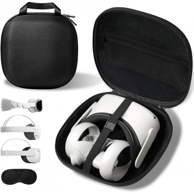 Sarlar-maleta rígida compacta y estuche protector de lente incorporado, Compatible con Meta Quest 3/2 Quest/Apple Vision Pro, accesorios, Ligh