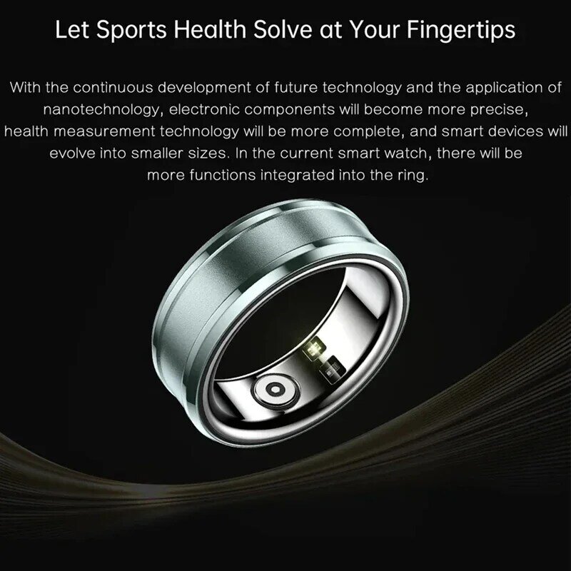 Inteligentny pierścień Tytanowa stalowa obudowa Pierścień monitorujący zdrowie Inteligentni mężczyźni Kobiety Temperatura ciała Modny pierścień Wodoodporny tryb wielu sportów