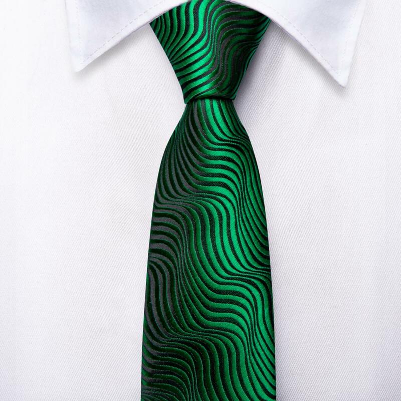 Corbata de seda verde de Navidad para niños, corbata de diseñador de lujo, 120CM de largo, 6CM de ancho, Hi-Tie, envío directo