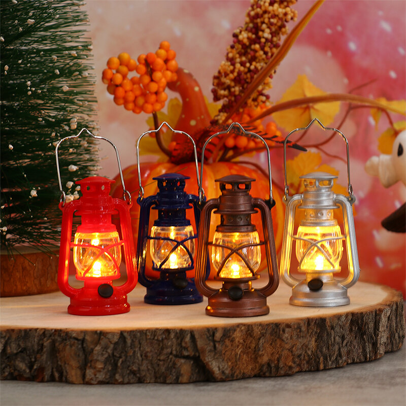 1:12 scala Retro Mini lanterna a cherosene lampada a olio in miniatura accessori per decorazioni per casa delle bambole fai da te ornamenti per Scene giochi di imitazione giocattolo per bambini