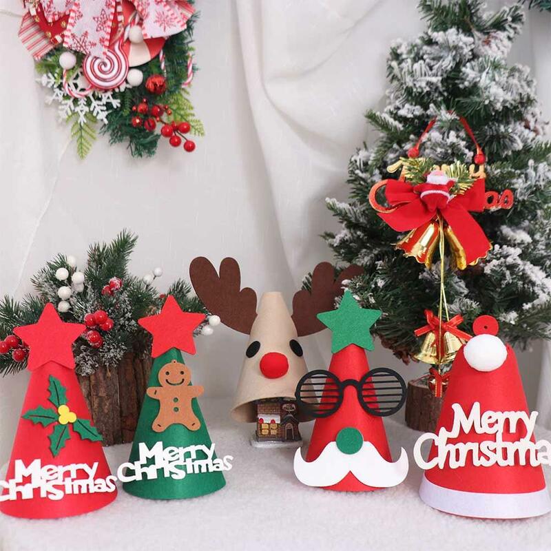 Chapeau de Père Noël en Feutre pour Enfants et Adultes, Décoratif, ix, Dessin Animé, Joyeux Noël