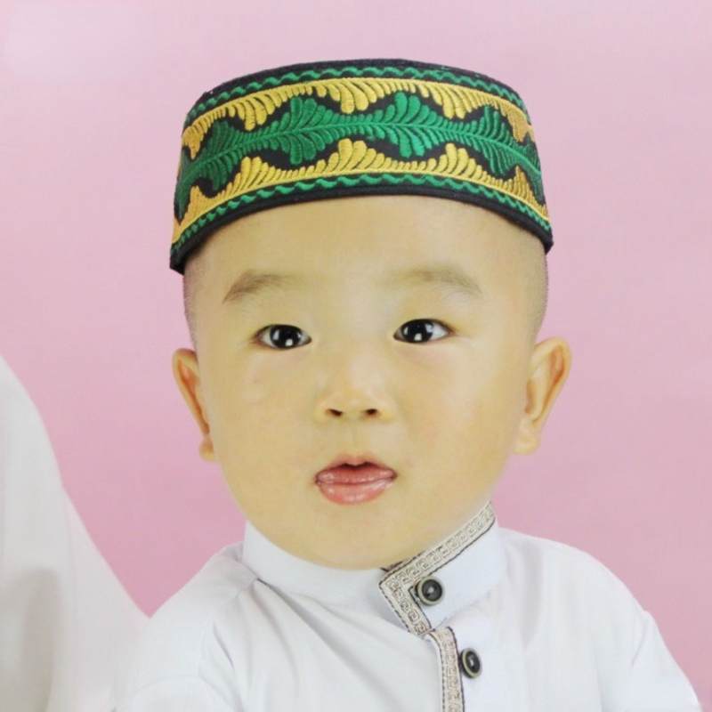 Kids Kufi Kippah Arab Muslim Hat Man Cap for Men Boys Children Yarmulke Prayer for Jewish Hats Islamic Free Shipping Turkey