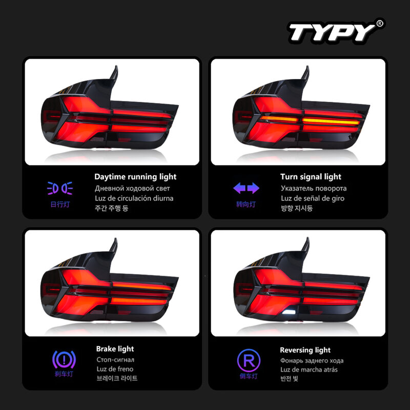TYPY-luces LED traseras para coche, lámparas de circulación diurna, intermitentes dinámicos, accesorios para automóviles, para BMW X5 E70, 2007-2013