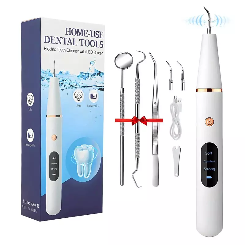 Limpiador de dientes eléctrico ultrasónico, eliminador de sarro y cálculo, eliminación de placa, limpiador de dientes doméstico, pulido de dientes y manchas