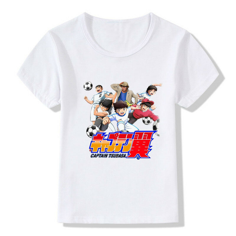 Anime Captain Tsubasa Le Petit Footballer Print Cartoon Kids T shirt letnie dziewczynki ubranka niemowlęce chłopięce T shirt odzież dziecięca