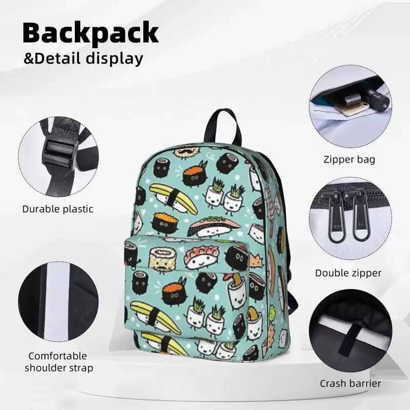 Tas punggung pola Sushi Lucu lucu tas punggung karakter anak laki-laki perempuan tas sekolah anak-anak tas bahu Travel kartun