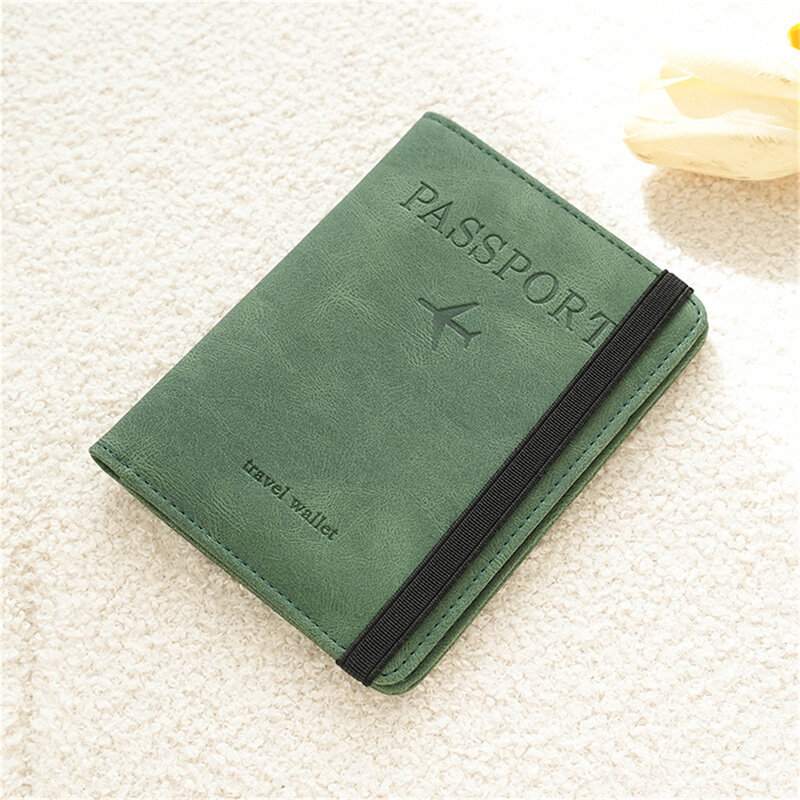 Couvertures de passeport d'affaires vintage RFID pour hommes et femmes, porte-carte d'identité multifonction, étui portefeuille en cuir PU, accessoires de voyage