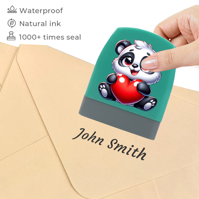Любовь панда персонализированное имя детский штамп животный шаблон штамп для одежды блокнот маркировка Poner En Ropa Y материал Escolar