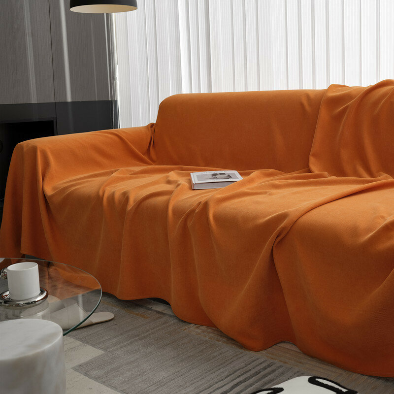 Toalla de chenilla para sofá, cubierta de tela de Color sólido, Universal, antiarañazos de gato, para las cuatro estaciones