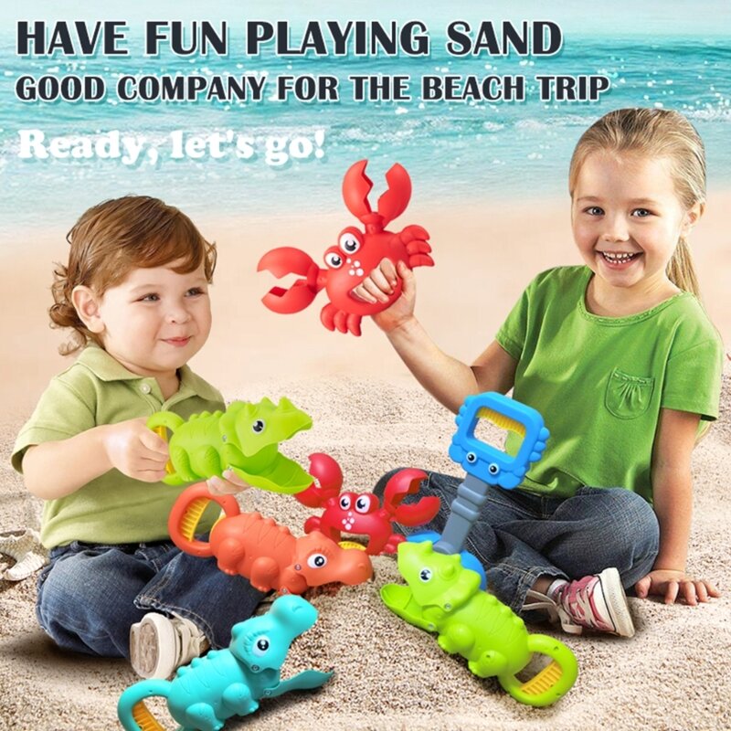 Mainan pasir pantai anak-anak hadiah alat sendok sekop pengambil mainan dinosaurus lucu