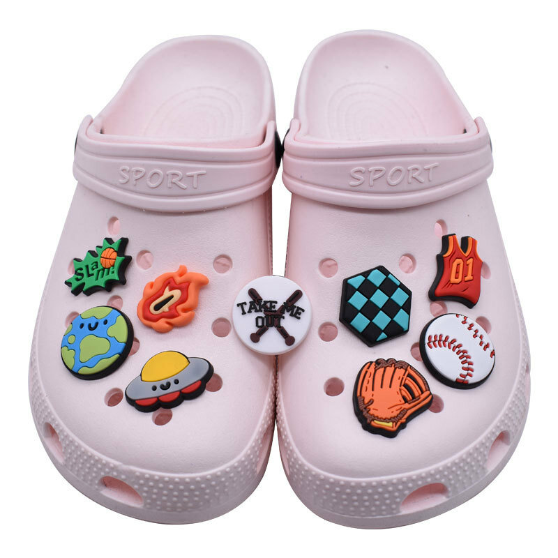Seria Baseball ozdoby do butów wisiorki akcesoria szpilki dla kobiet mężczyźni chłopcy dzieci, sandały ogrodowe zapchać klamry