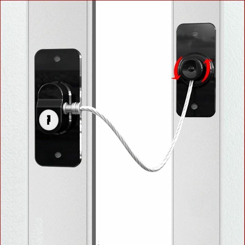 Plastic Windows Lock Child-Proof with Key Children Safety Windows Lock Door Safety Restrictor Sliding Door