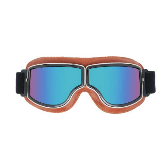 Складные ретро-очки для мотокросса винтажные кожаные мотоциклетные очки ветрозащитные дышащие мотоциклетные очки для велоспорта шлем для скутера очки