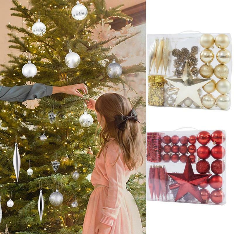 飛散防止の松のボールの装飾品セット、クリスマスの木のペンダント、DIYのハング装飾、屋内の家