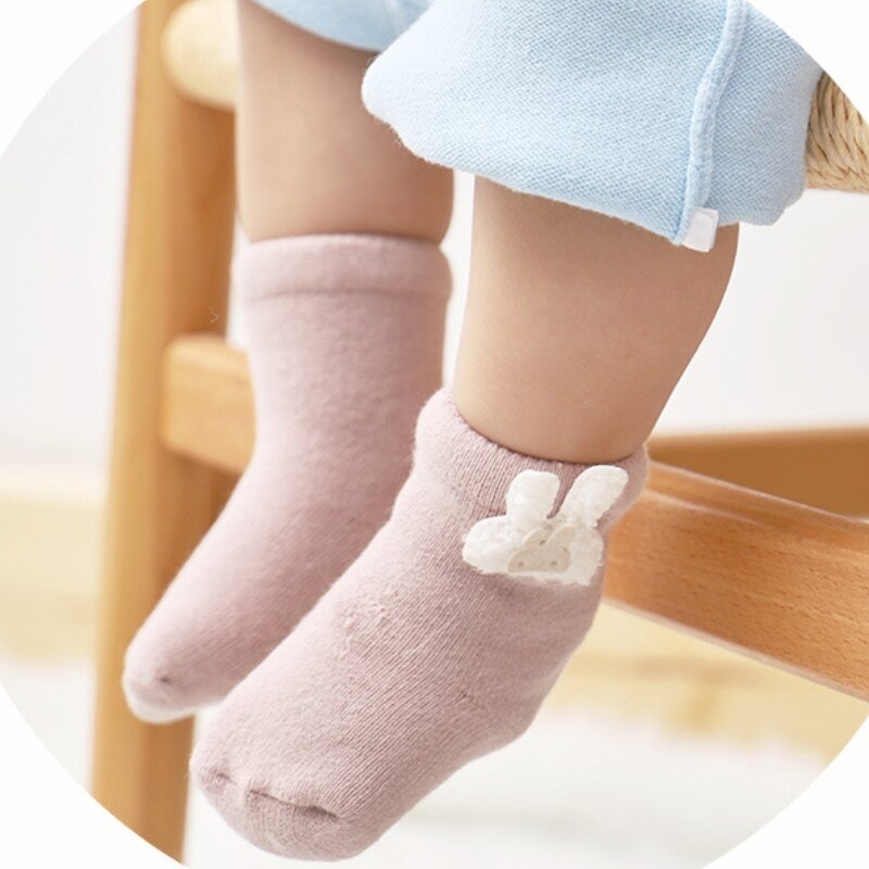 Kaus kaki bayi baru lahir, Kaos Kaki Tengah gaya 5 musim dingin 2023, kaus kaki lembut hewan lucu untuk anak-anak rumah