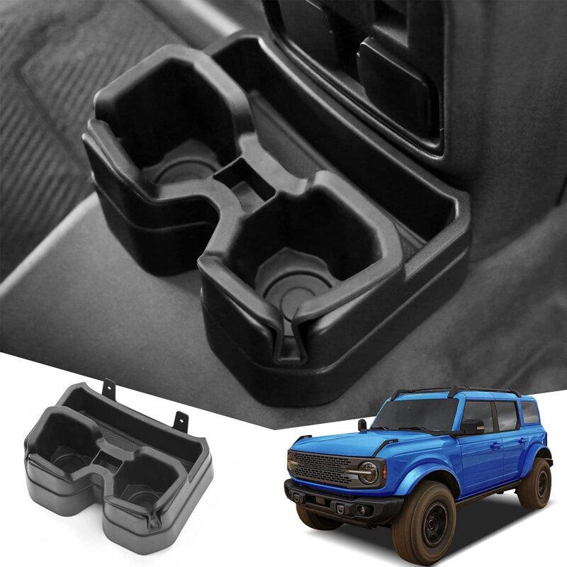 Portavasos trasero doble, accesorio Compatible con Ford Bronco 2021, 2022, 2023, expansor extraíble