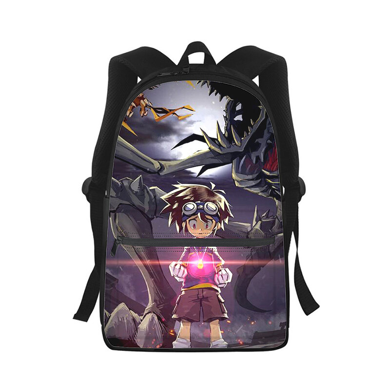 Рюкзак Цифровой Монстр Digimon для мужчин и женщин, модная школьная сумка с 3D принтом для студентов, детский дорожный ранец на ремне