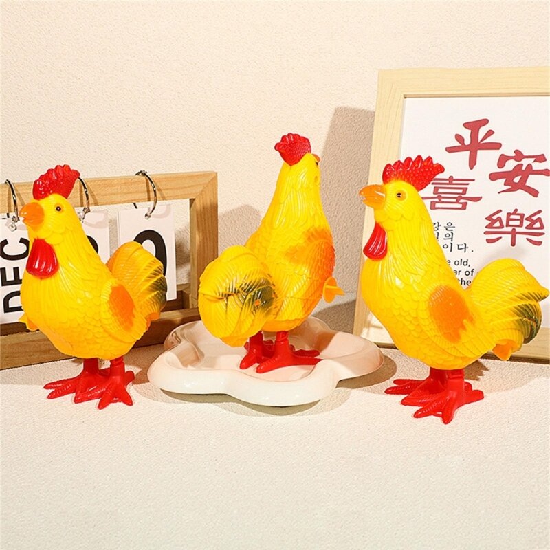 Mainan Lelucon Angin Melompat Ayam Kreatif Menyenangkan untuk Dekorasi Tampilan Kedai Kopi