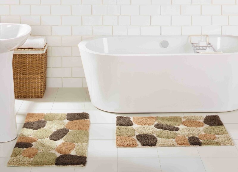 Набор моющихся ковриков цвета хаки для ванной (20x32 и 20x32 дюйма), 2 шт.