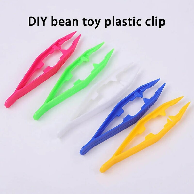 3Pcs Tweezers Safety Plastic Tweezer Clip Tool Toys Bead Craft DIY