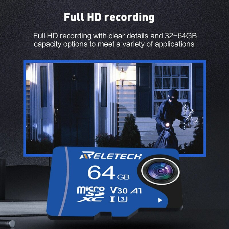 Reletech-Cartão de Memória Micro SD, Cartão TF para Gravador de Condução, Telefone, Tablet, Câmera, Monitor, Drone, U3, A1, 32G, 64G, 128G, 256G, 512G