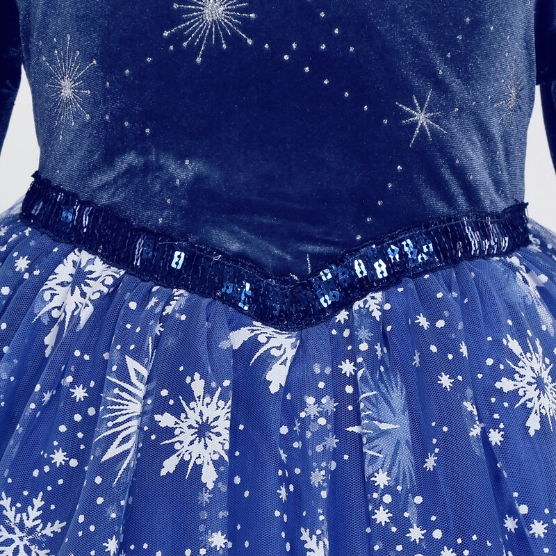Sukienka Elsa dziewczęca Cosplay kostium księżniczki z długim rękawem zimowe ubrania boże narodzenie impreza karnawałowa urodziny dla dzieci królowej śniegu
