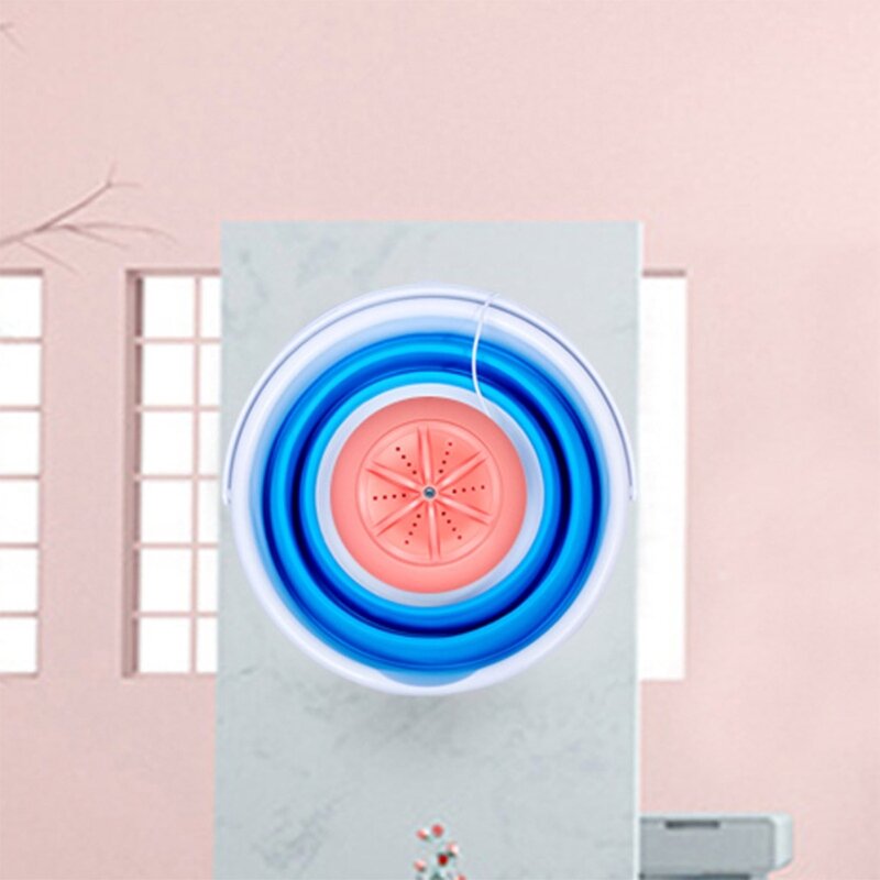 Mini portátil dobrável máquina lavar armazenamento 10l capacidade para lavadora turbina usb recarregável amigável