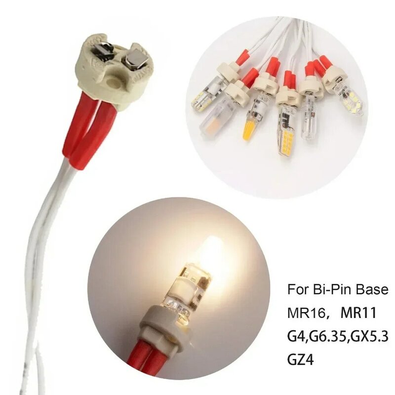 Керамические аксессуары для фотолампы GU10, патрон для лампы с кабелем и наконечником, галогенная лампа MR16