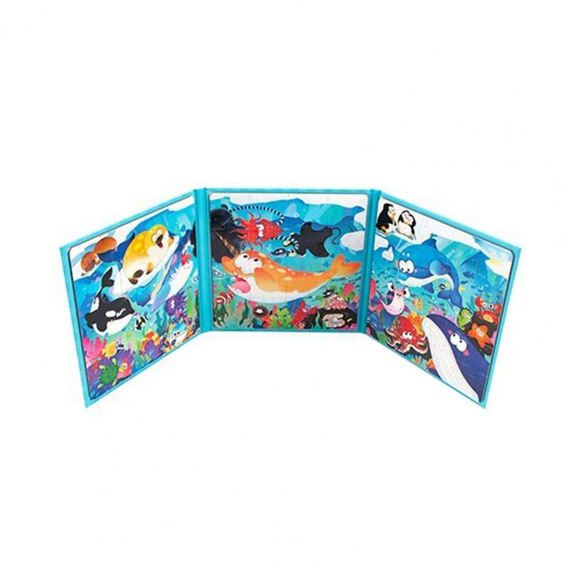 Livro magnético do bebê, Sea Learning, Educação, Tri-Fold, Travel Puzzle Board, Toddlers, Meninos, Meninas, Presente de Natal, 1-3 Years Old