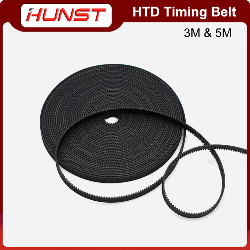 HUNST-correas síncronas de transmisión de caucho de alta calidad para máquina CO2 HTD, correa de distribución de paso de 5M, ancho de 15 y 20mm, 3M
