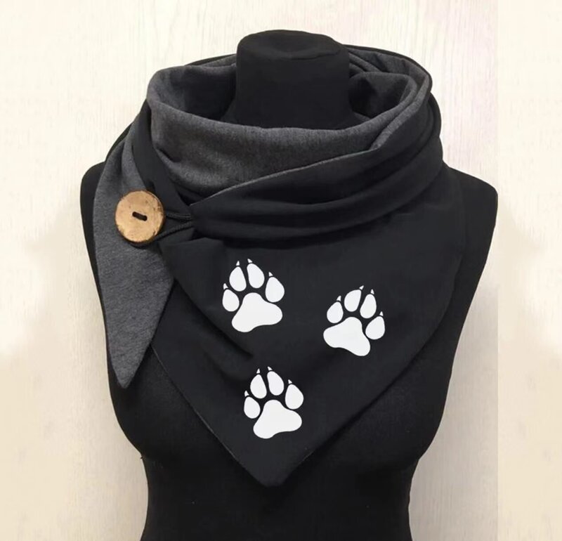Winter Cotton Scarf Cute Cat Casual 3D Printed Scarf and Shawl for Women Warm Scarves  Balaclava