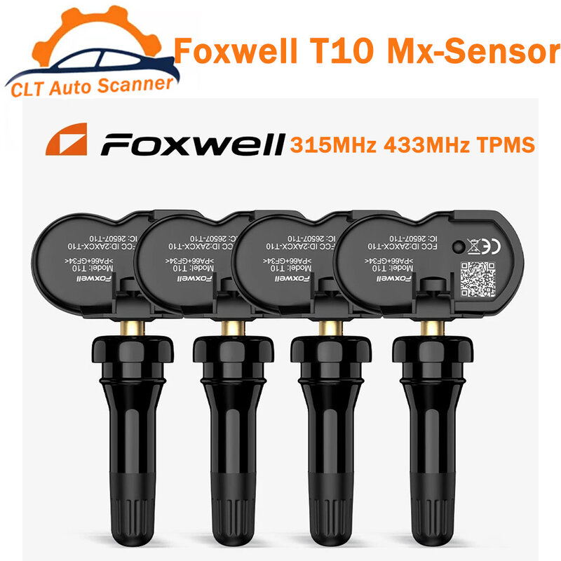 Foxwell-Sensor de presión de neumáticos T10 mx-sensor TPMS, 433MHz, 315MHZ, probador de Monitor, sensores universales activados programables y clonables