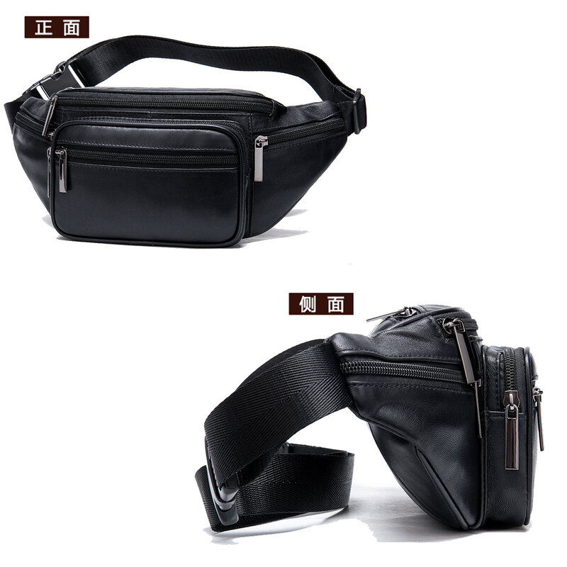 Fashion Genuine Leather waist bag for men fanny pack Shoulder belt bag waist pack bum bag money belt waist pouch molle pochete