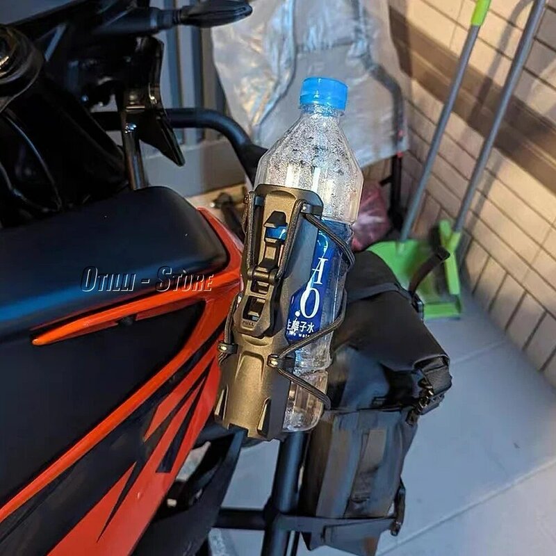 Universal For 58mm-78mm Kettles Motorcycle Beverage Water Bottle Drink Cup Holder Diameter 25mm rod Black Fixed Beverage Stand