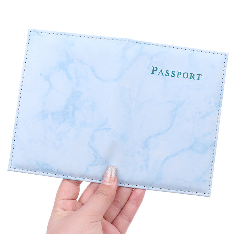 Marble Passport Cover PU Leather Travel Passport Holder Protector Case Organizer Ticket Document Business Credit ID Cards Wallet