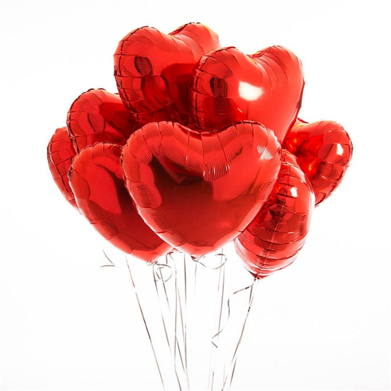 5-100 Buah 18 Inci Balon Foil Hati Cinta Emas Mawar Balon Helium Dekorasi Pesta Ulang Tahun Pernikahan Balon Pesta Dewasa Anak-anak