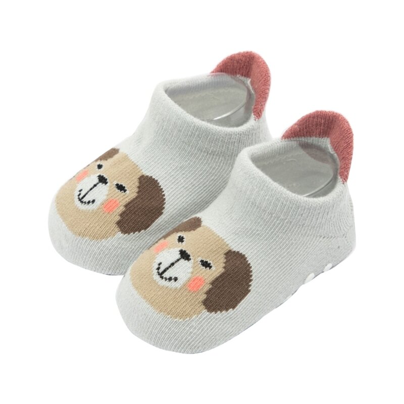F62D Baby Cartoon Socken Kleinkinder Boden Socken Junge Mädchen Antislip Gummi Sohlen Socken