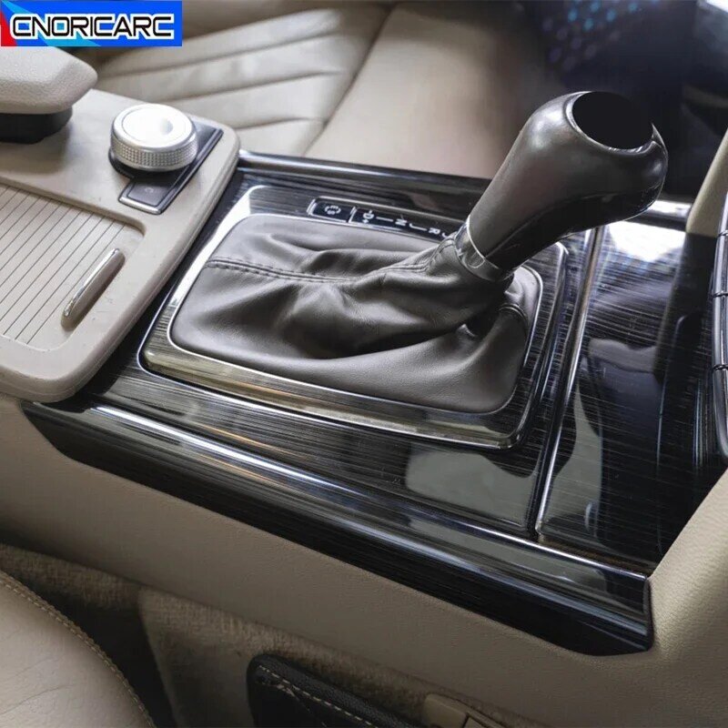 إطار لوحة التحكم المركزية للسيارات ، غطاء ناقل الحركة الديكور الزخارف لسيارة Mercedes Benz E Class W212 2010 2011 ملصقات السيارات الداخلية