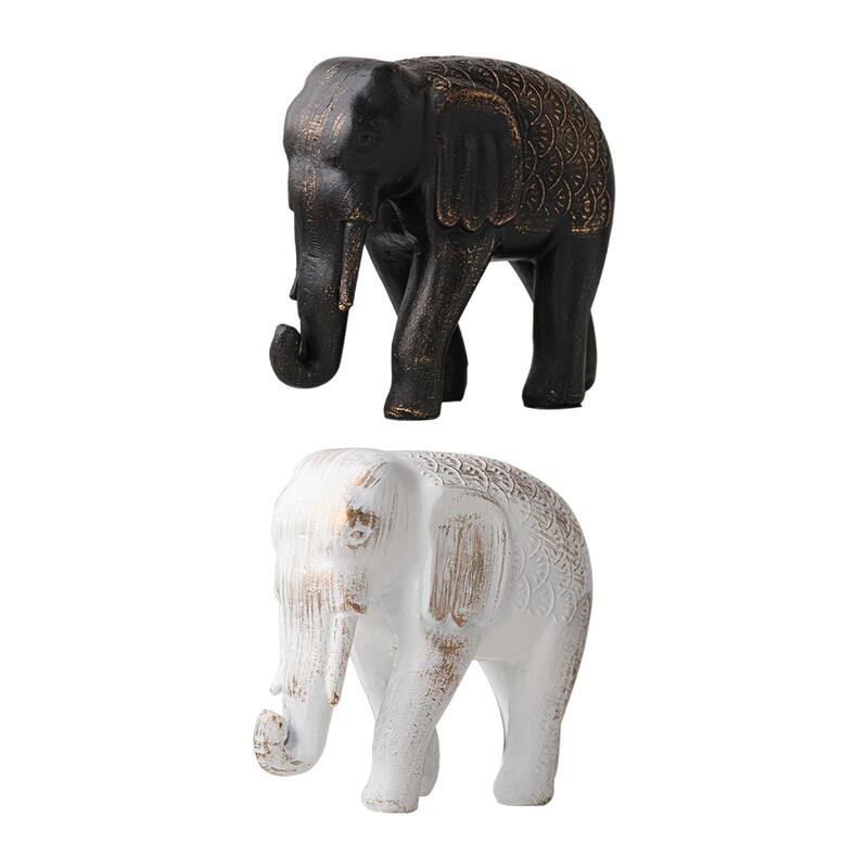 Escultura de Animal coleccionable, estatuilla decorativa, estatua de elefante de resina de Navidad