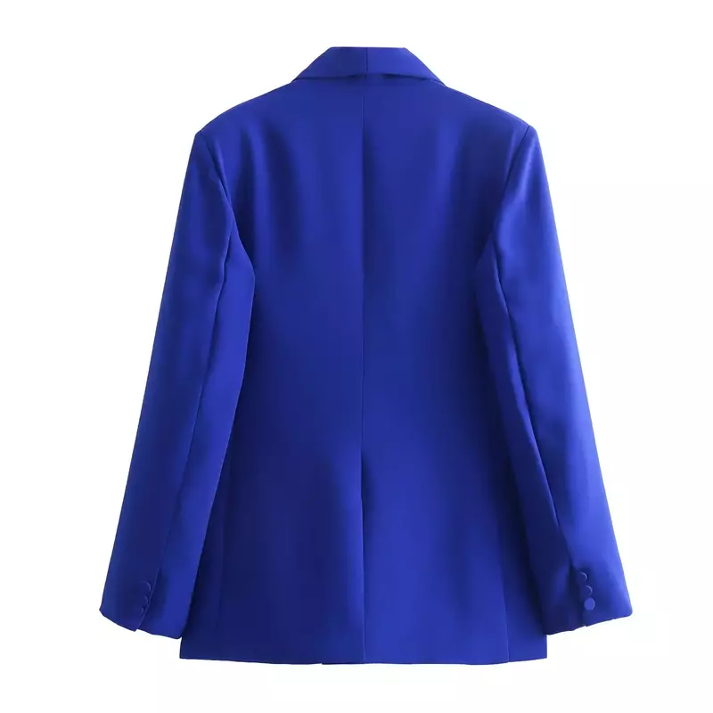 Abrigo de manga larga con cuello de botonadura única para mujer, abrigo de traje Retro, Top único, moda 2024