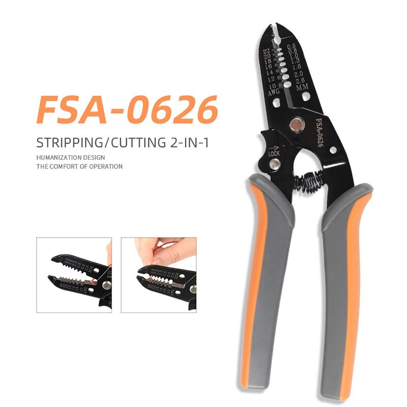 FSA-0626 multifuncional mini ferramenta de descascamento de cabo portátil descascador de fios de isolamento stripper alicate universal ferramenta de descascamento