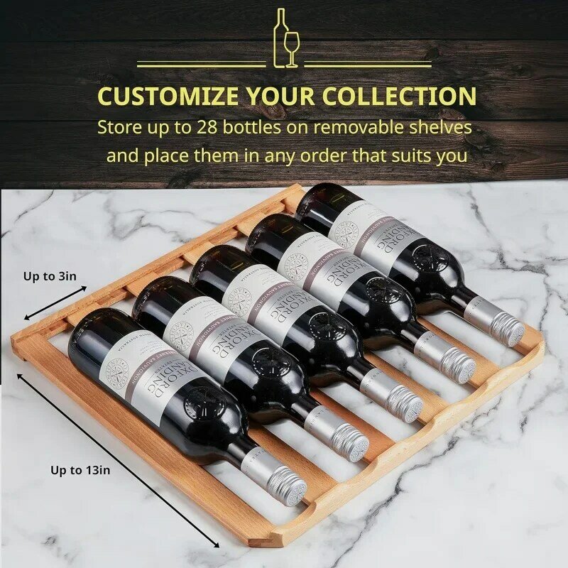 Винный компрессор schmecké, 28 бутылок, с замком, большой отдельно стоящий винный погреб для красного, белого, шампанского или остроконечного цвета