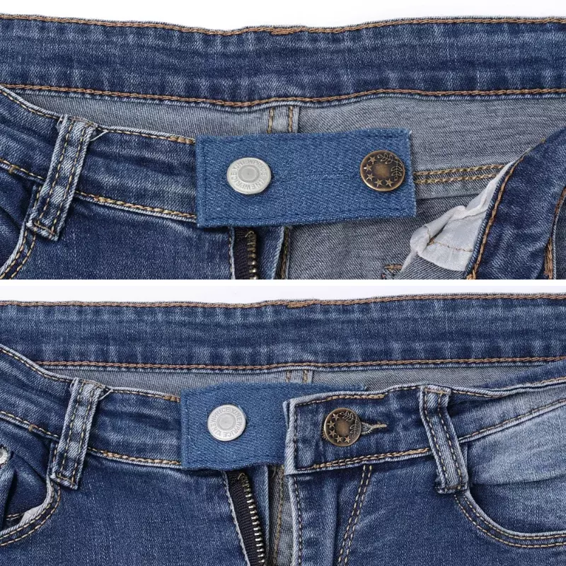Multi Use Denim Extenders Botões elásticos estendidos, Fixador de roupas DIY ajustável, Jeans cintura Snap, 1 Pc, 3Pcs